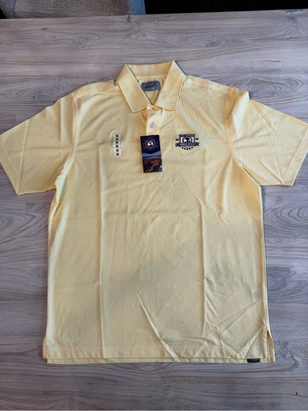 Ashworth Men's 2010 US OPEN GOLF Yellow Polo with Embroidered Chest Crest